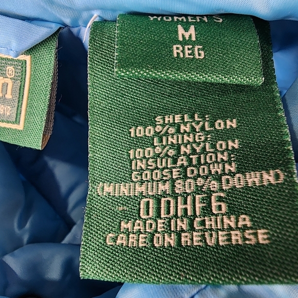 L.L.Bean Goose Down Putter Vest Winter Outdoor Layer Turquoise Blue Size Medium - Picture 3 of 11